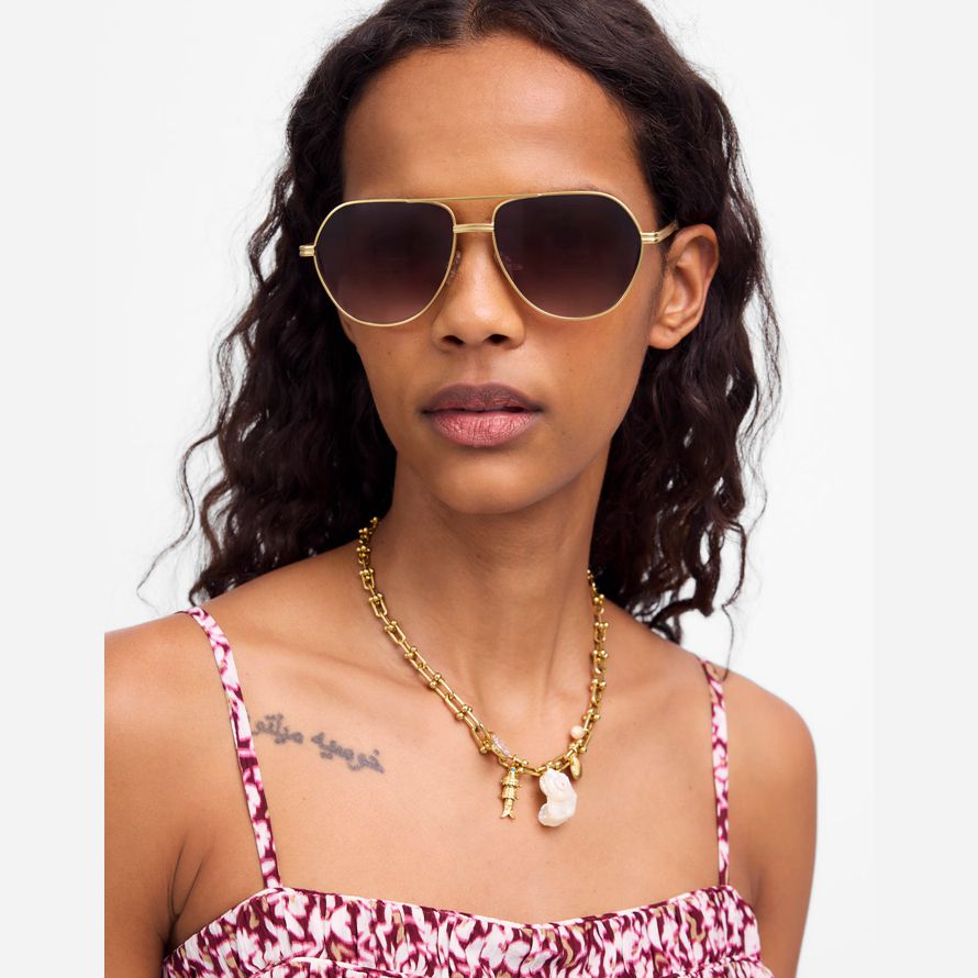 brown madewell wire frame aviator womens sunglasses